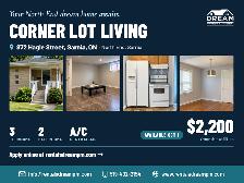 3-Bed, 2-Bath Corner Lot Home, North End Sarnia, $2,200