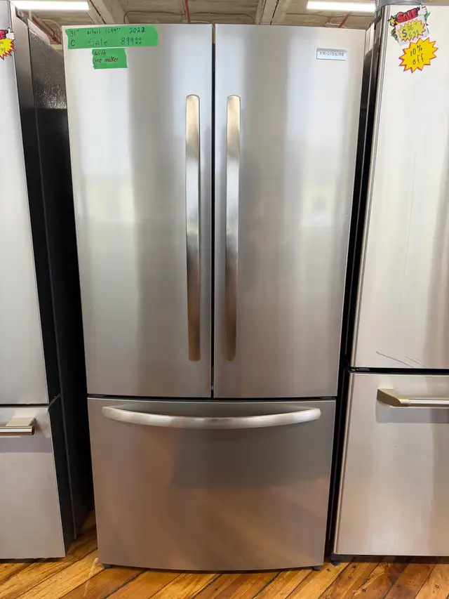 Frigidaire, stainless steel, three-door fridge, 2022 model