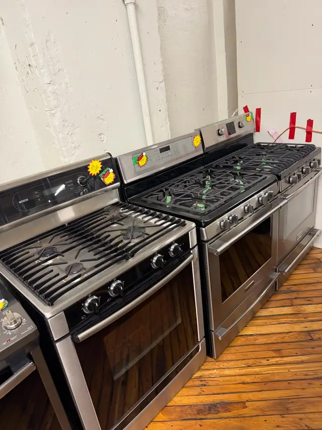 stainless steel gas ranges, new and lightly used