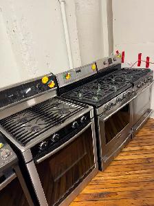 stainless steel gas ranges, new and lightly used
