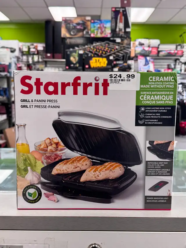 Starfrit Grill and Panini Press with Ceramic Coating - BRAND NEW