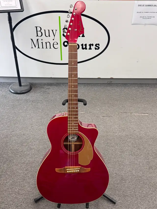 Fender Newporter Player Acoustic-Electric Guitar Midnight Wine