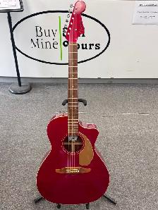 Fender Newporter Player Acoustic-Electric Guitar Midnight Wine
