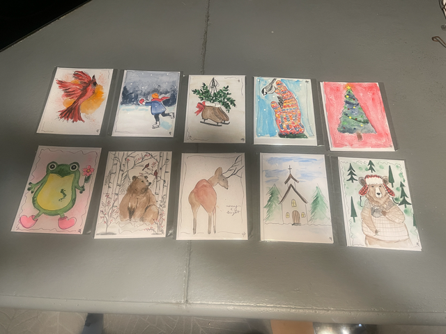 Hand Painted Cards