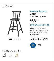 IKEA AGAMJunior chair in black - Photo 7