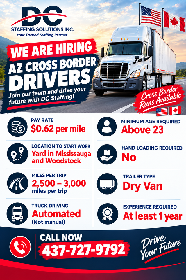 Cross- Border Drivers- Woodstock, ON