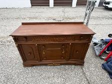Free delivery antique Vintage Solid Wood Credenza Sideboard - Photo 6