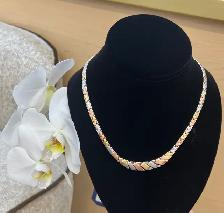 Tri-color Gold Necklace 10k - Photo 2