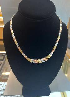 Tri-color Gold Necklace 10k - Photo 3