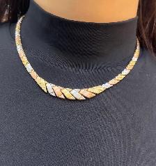 Tri-color Gold Necklace 10k - Photo 4