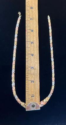 Tri-color Gold Necklace 10k - Photo 6