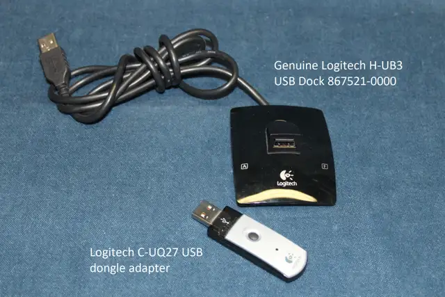 Logitech C-UQ27 USB dongle adapter and Genuine H-UB3 USB Dock