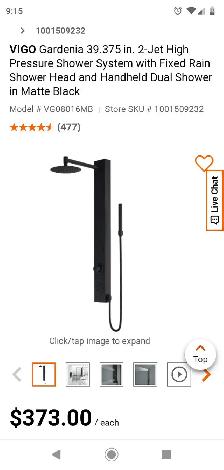 VIGO SHOWER SYSTEM (BLACK)