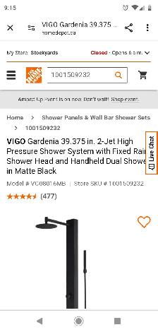 VIGO SHOWER SYSTEM (BLACK) - Photo 2