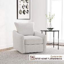 Modern Sherpa Bouclé Barrel Accent Chair
