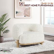 Modern Textured Off-White Swivel Accent Chair