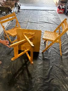Folding wooden bistro set - Photo 2