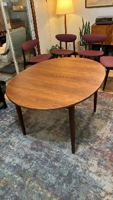 Mid century modern TEAK TECK Dining room set. Table. Chairs chai - Photo 3
