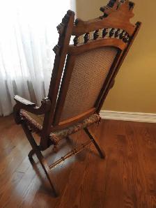 Antique victorian folding deck carpet chair 1890-1910 - Photo 5