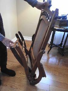 Antique victorian folding deck carpet chair 1890-1910 - Photo 7
