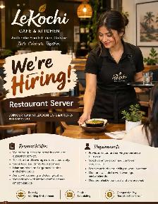 URGENT HIRING – RESTAURANT SERVER!