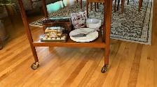 Mid century modern. TEAK TECK. Chariot de bar / dessert / table - Photo 4