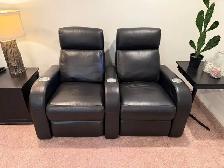 Black Leather 2-Piece Recliners
