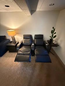 Black Leather 2-Piece Recliners - Photo 4