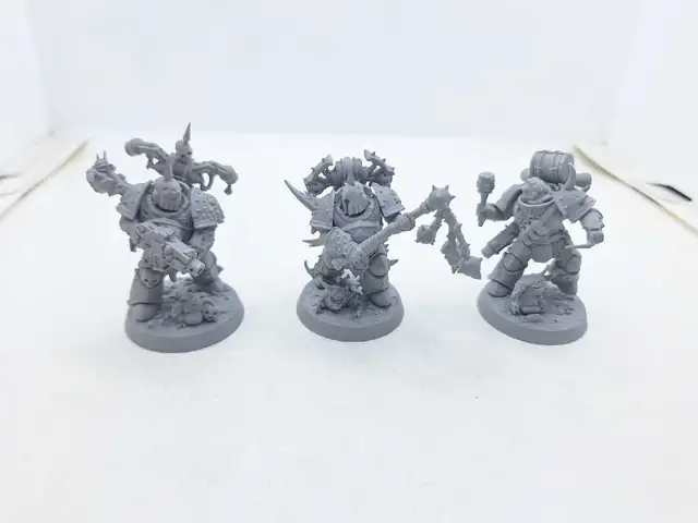 Warhammer 40k 3 deathguard HERO'S plauge Marines Primed Gray