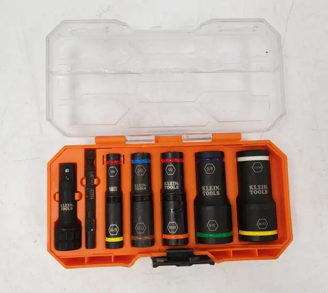 (9926896) Klein Tools 65618 SAE 8 Piece Heavy Duty Impact Soc...