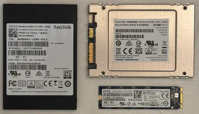128GB Internal Solid State Drive (SSD) 2.5' & M.2 SATA $25 each