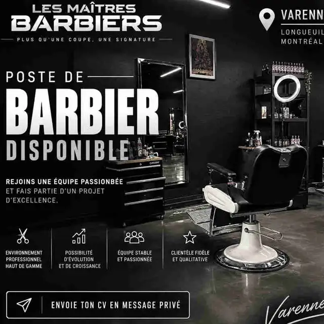 Poste de barbiers disponible