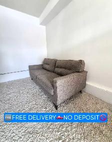 FREE DELIVERY J&R Furniture Tweed MCM 3 Seater Fabric Sofa Couch