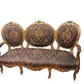 Elegant Vintage French Antique 3 seat Sofa with 2 chairs