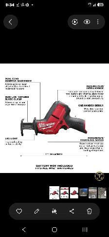 Milwaukee M12 HACKZALL Reciprocating Saw 2620-20 - Photo 3