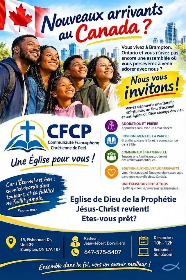 EGLISE DE DIEU CFCP   15 Fisherman Dr, Brampton, ON L7A 1B7