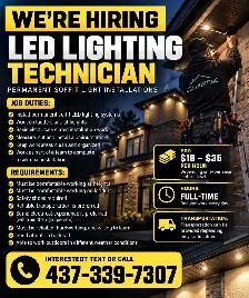 HIRING PERMANENT LED LIGHTING TECHNICIAN