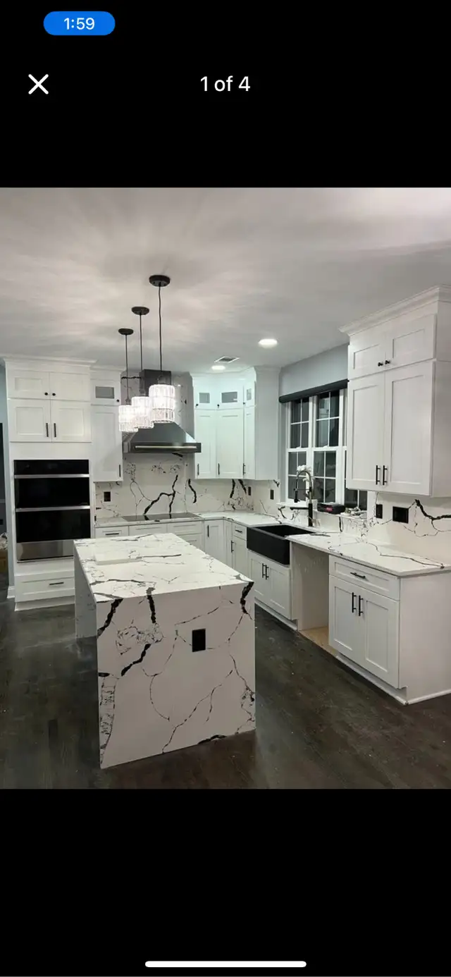 Waterfall Island & Kitchen Counters | SE Calgary