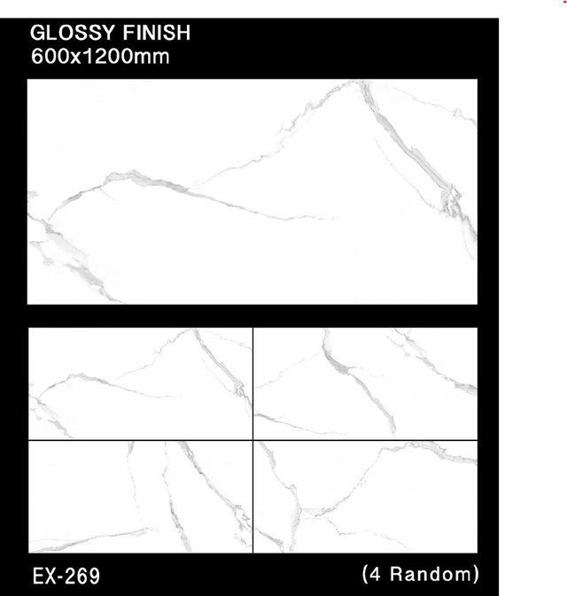 White Marble Look Porcelain Tiles for Sale!