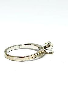 14k White Gold Solitaire Diamond Ring - Photo 4