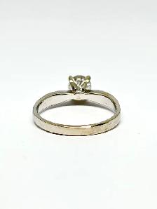 14k White Gold Solitaire Diamond Ring - Photo 5