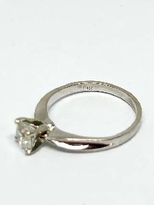 14k White Gold Solitaire Diamond Ring - Photo 6