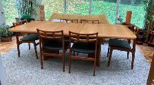 Mid century. TEAK TECK. TRÈS GRANDE Table. Chaises chairs. - Photo 4