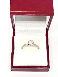14k white Gold Solitaire Ring