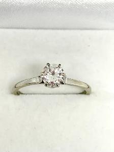 14k white Gold Solitaire Ring - Photo 2