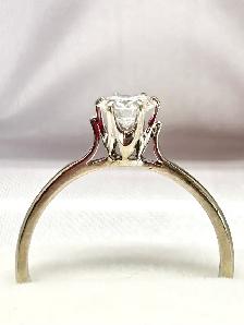 14k white Gold Solitaire Ring - Photo 5