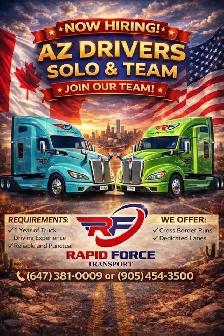 Short Haul & Long Haul drivers to USA: Teams & Solo