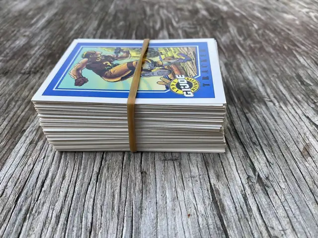 Stack of G.I. Joe cards.