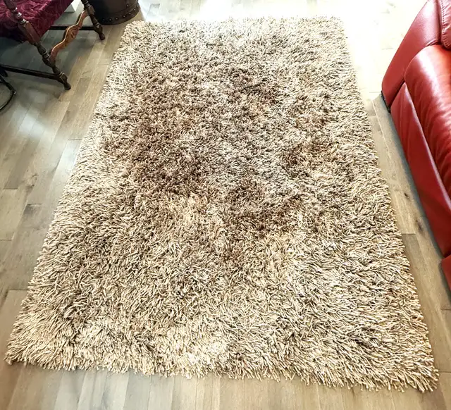 Neutral Taupe/Brown 5' x 7' Lanart Inc. High-Pile Shag Area Rug