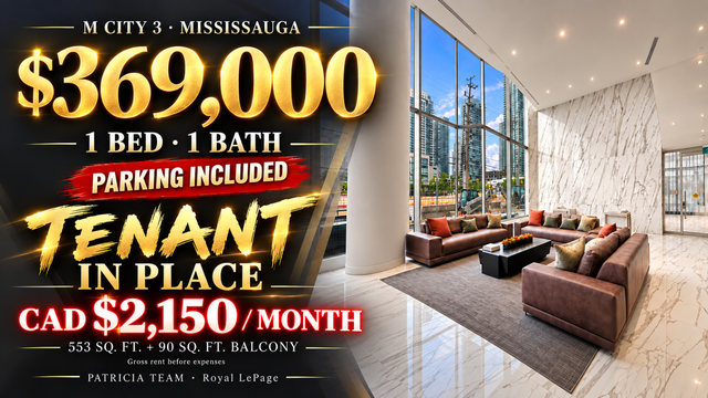 $369,000 M City 3 Condo | 1 Bed   Parking | Rented at $2,150